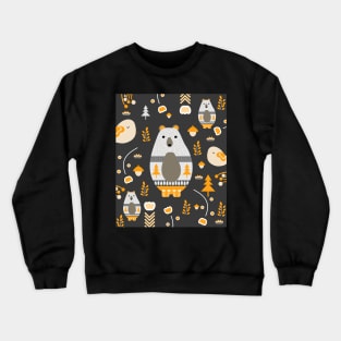 Winter bears with birds Crewneck Sweatshirt